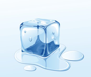 Ice cube and water clipart