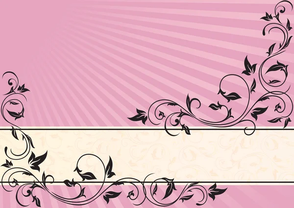 Rosa Hintergrund mit schwarzem Rahmen — Stockvektor