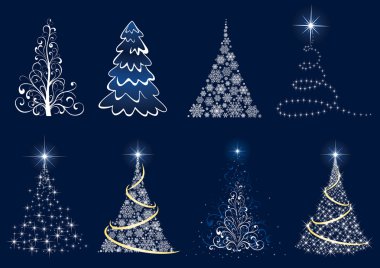 Set of Christmas tree clipart