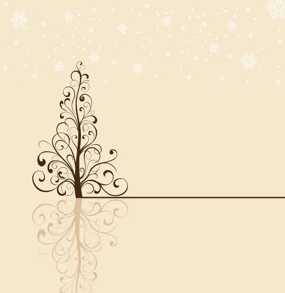 Christmas tree on beige background — Stock Vector