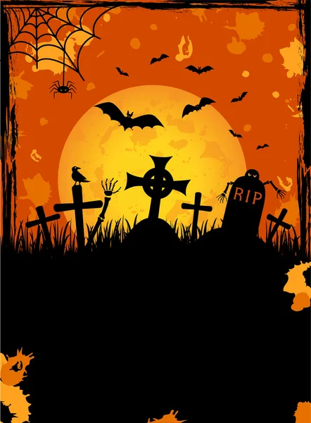 Notte oscura di Halloween — Vettoriale Stock