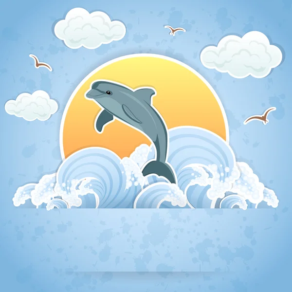 Dolfijn — Stockvector
