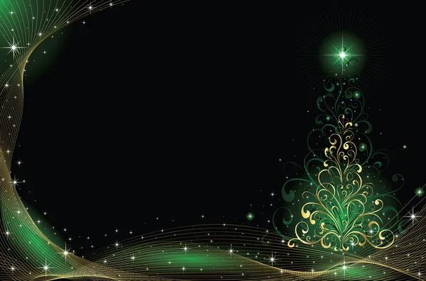ทอง CHRISTMAS TREE — ภาพเวกเตอร์สต็อก