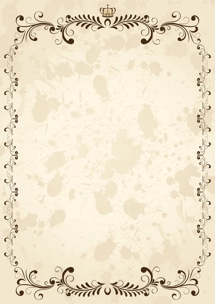 Старий гранжевий папір з елементами орнаменту — стоковий вектор