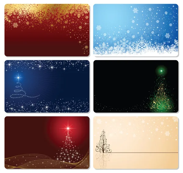 Set Weihnachtskarten — Stockvektor