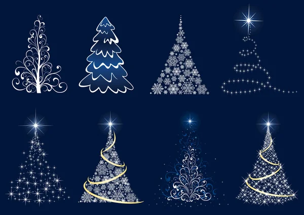 Set of Christmas tree — Stock Vector