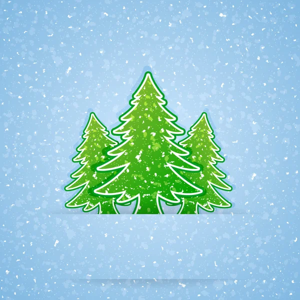 Albero di Natale e neve — Vettoriale Stock