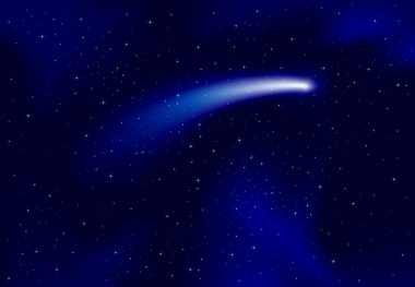 Starry sky and comet clipart