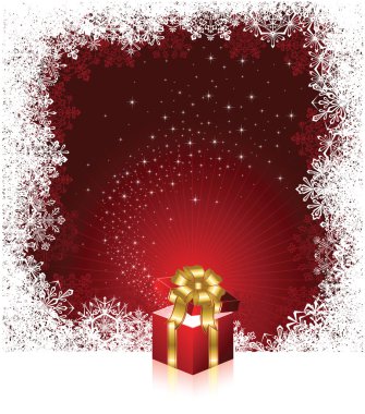 Present on red background clipart