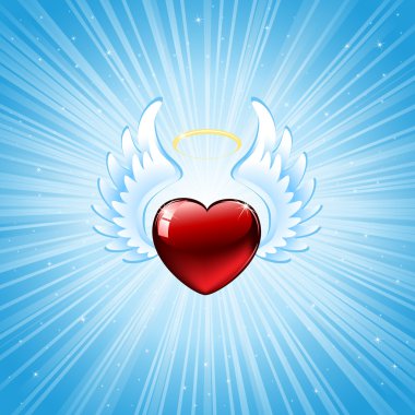 Heart on blue background clipart