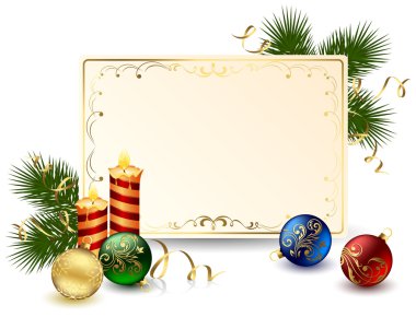 Holiday frame with candle clipart