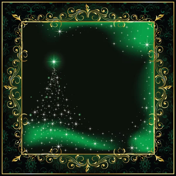 Cadre de Noël vert — Image vectorielle