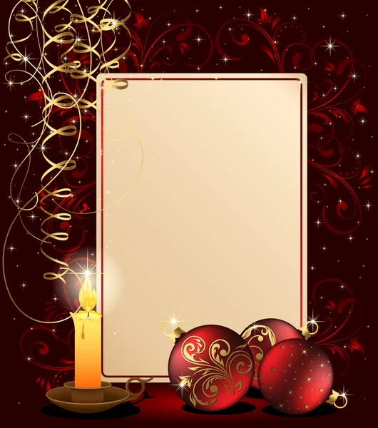 有蜡烛的圣诞背景 — 图库矢量图片