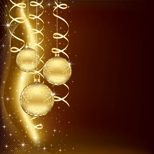 带有金球的圣诞背景 — 图库矢量图片