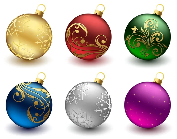 Conjunto de bolas de Navidad — Vector de stock