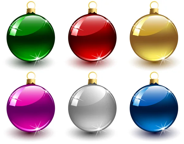 Conjunto de bolas de Natal coloridas —  Vetores de Stock
