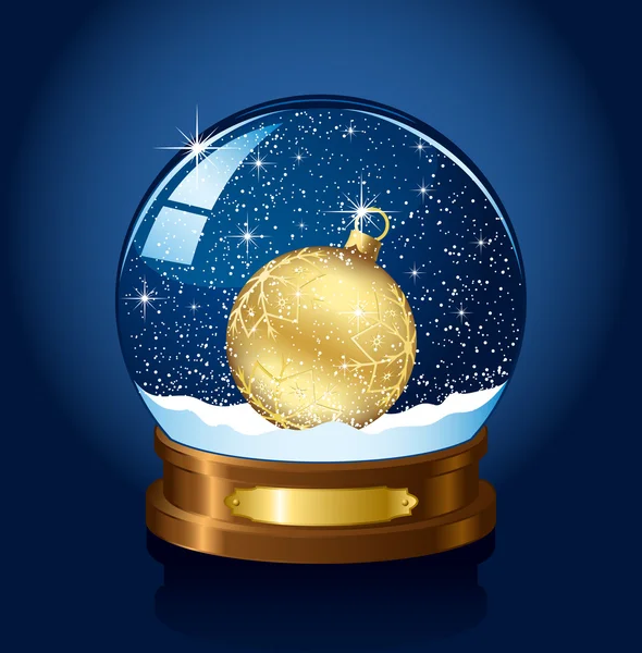 Snow globe with Christmas ball — Stock Vector