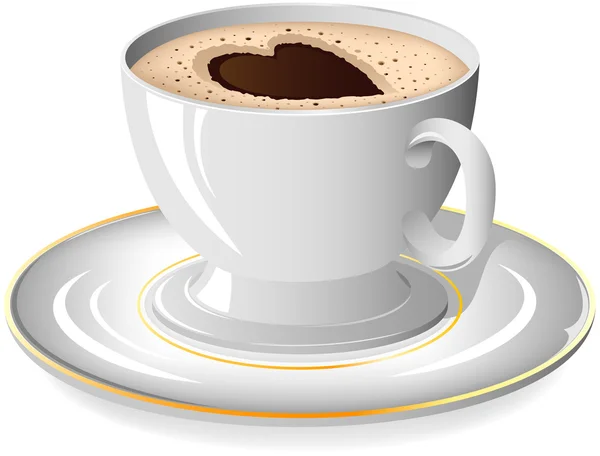 Tasse à café avec coeur — Image vectorielle