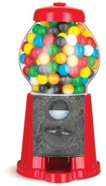 Gumball machine isolated on white with clipping path clipart