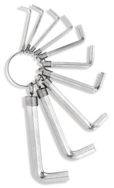 Set of allen, hex keys isolated on a white background with clipp clipart