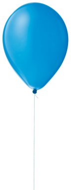 Blue helium balloon on a string isolated with a clipping path clipart