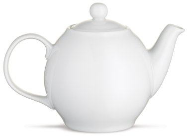 Beyaz bir çaydanlığın üzerinde beyaz bir backgrou izole grafik yan görünüm
