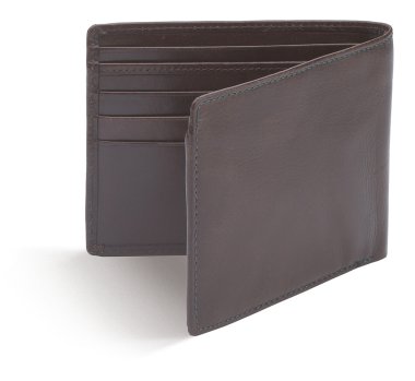Empty brown gents wallet isolated on a white background clipart
