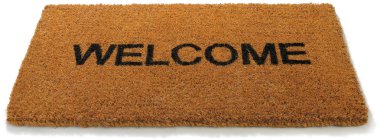 Welcome front door mat isolated on a white background clipart