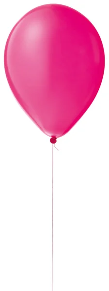 Розовый гелиевый шар на нитке, изолированной дорожкой для обрезки — стоковое фото