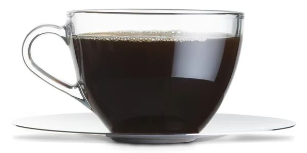 Cup of black coffee isolated on a white background with clipping — Stock Photo, Image