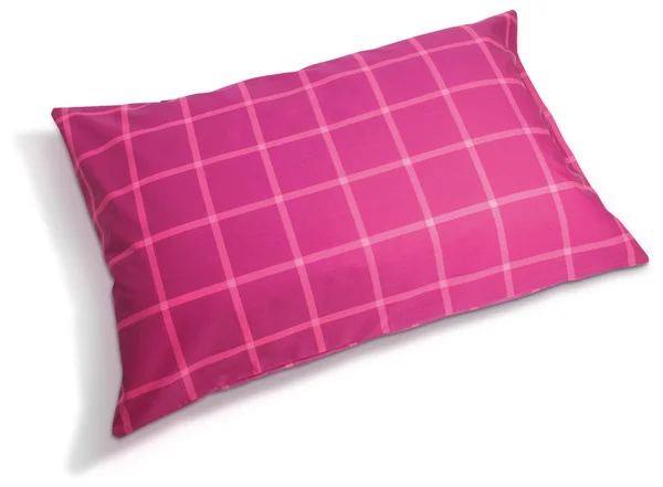 Travesseiro de almofada rosa isolado no branco com caminho de recorte — Fotografia de Stock