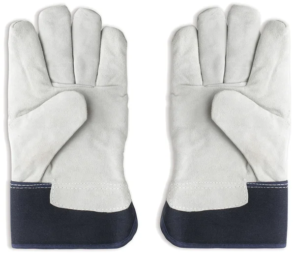 Zahradnické rukavice izolovaných na bílém s ořezovou cestou — Stock fotografie