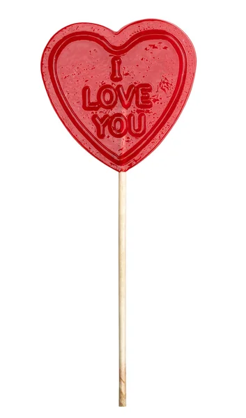 I love you lolly with clipping path — Stock Photo, Image