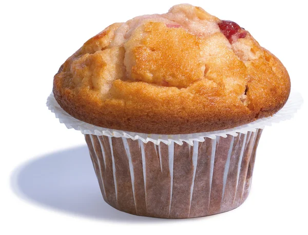 Leckere Kirsch-Muffin isoliert auf weißem Hintergrund — Stockfoto