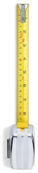 stock image Chrome tape measure on a white background with clipping path