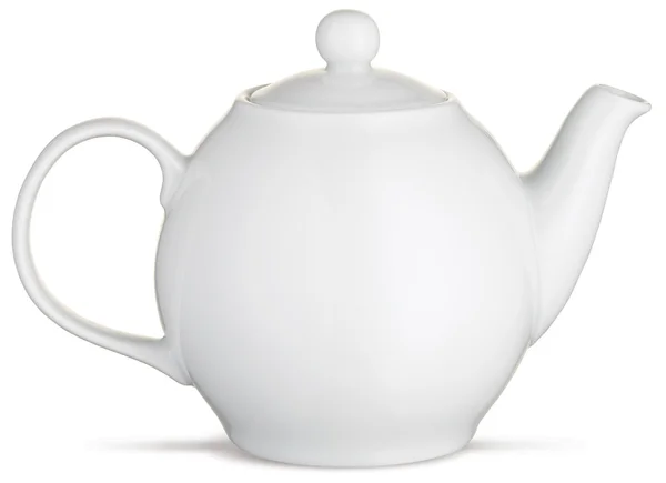Graphic side view of a white teapot isolated on a white backgrou — Stock Photo, Image