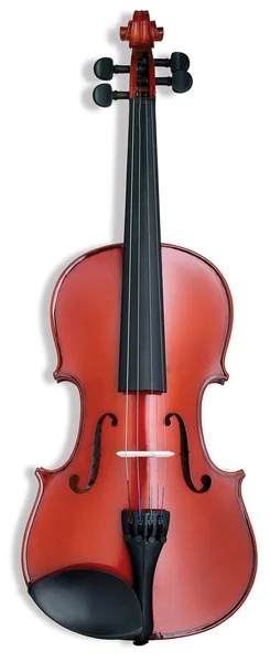 孤立在白色背景上的一把小提琴的顶视图 — 图库照片