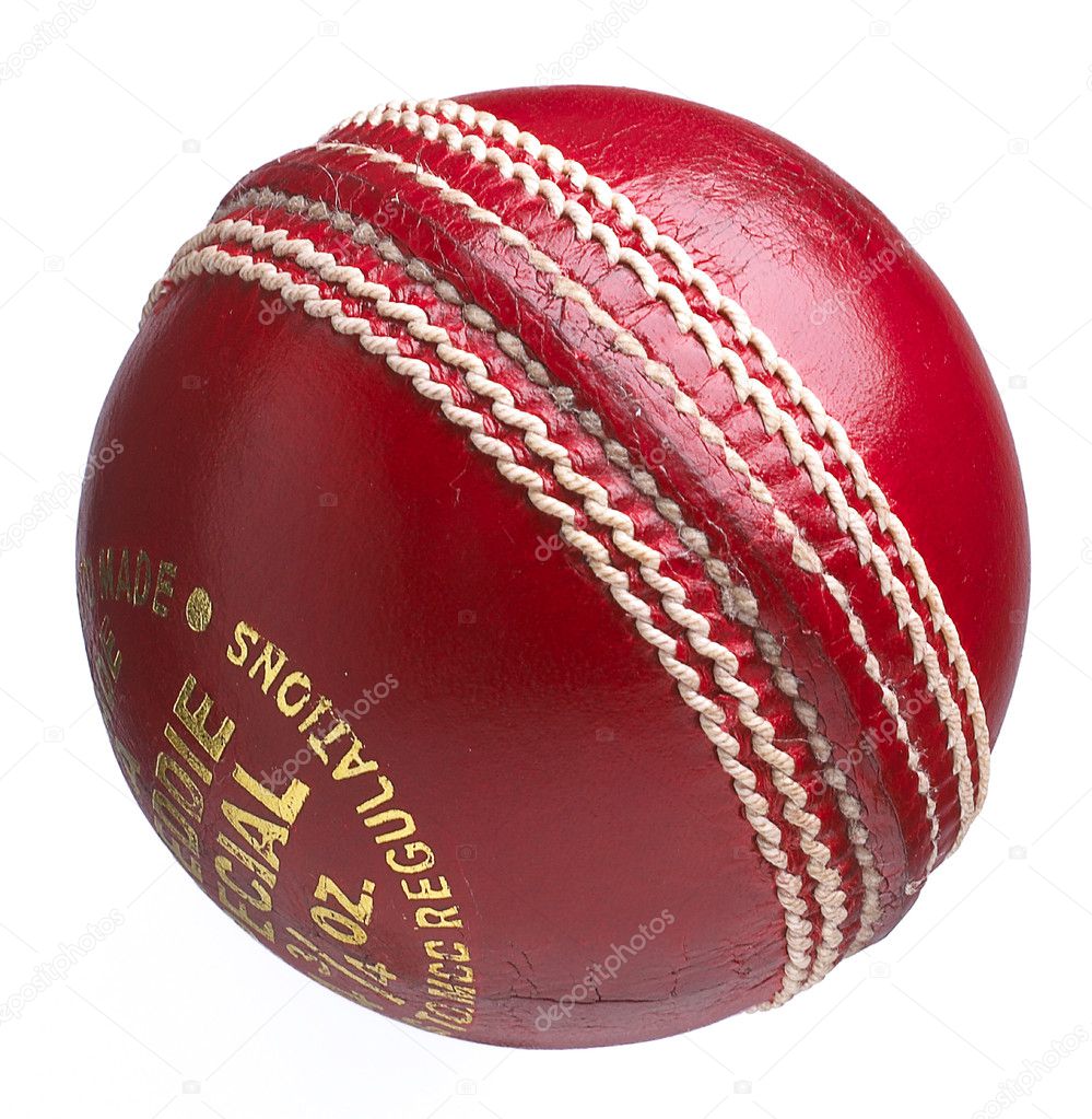 Cricket ball on white