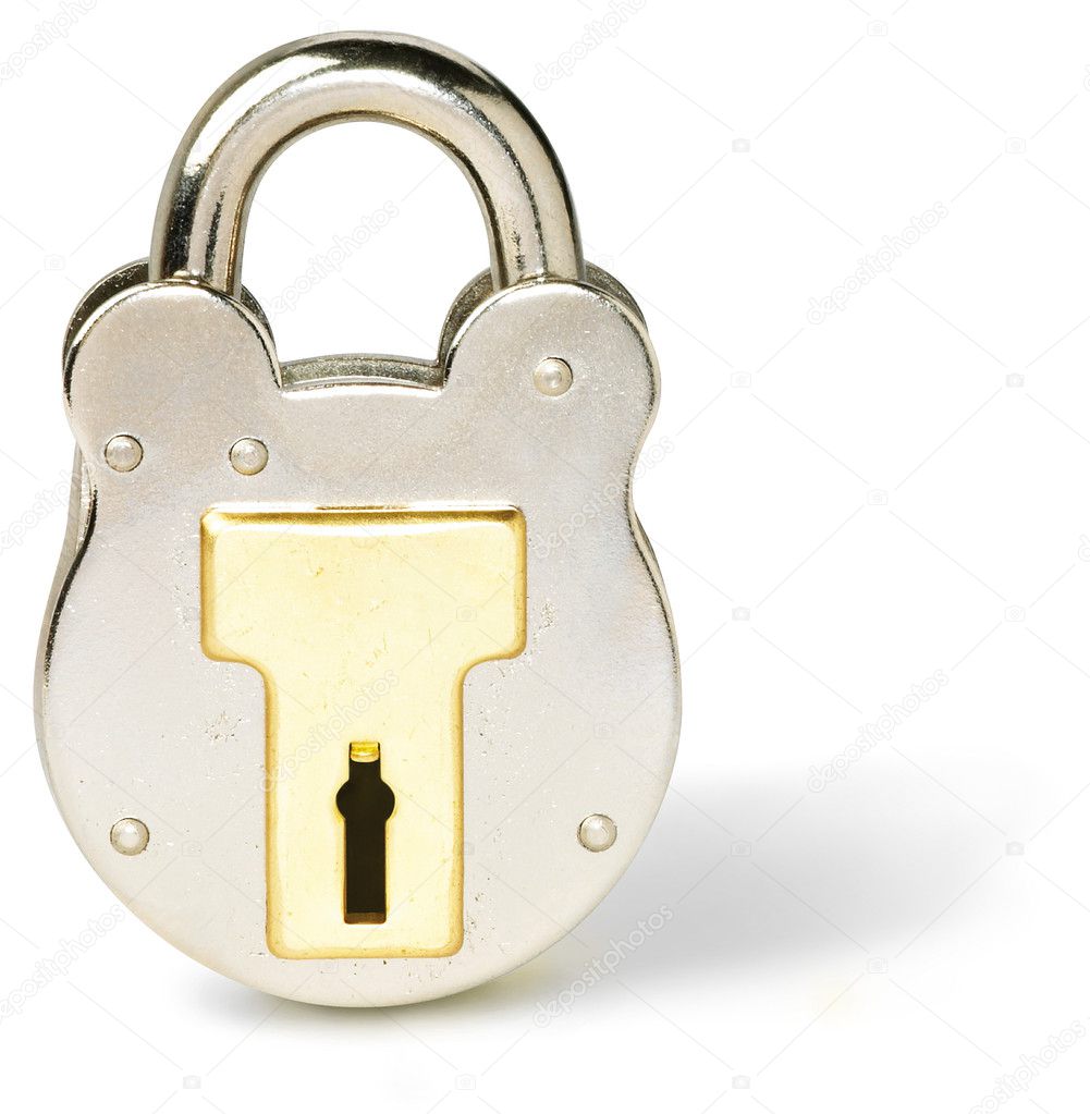 Padlock isolated on a white background with clipping path