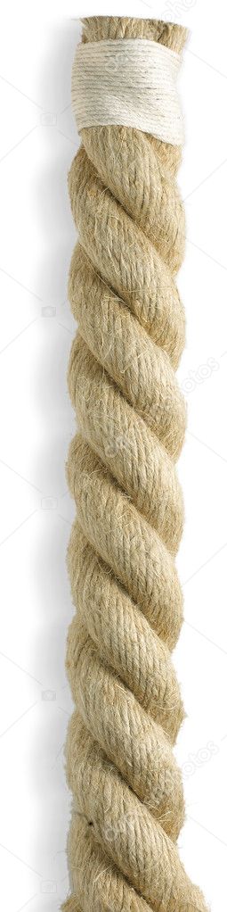 Old fashioned ships rope isolated on a white background