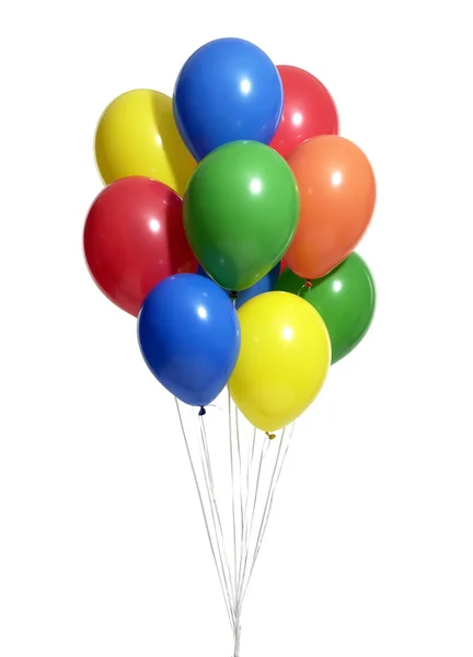 Bunch of colorful balloons with clipping path — Stock Photo, Image
