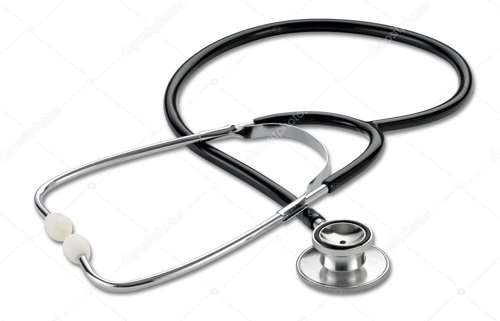 Medical stethescope isolated on white (clipping path)