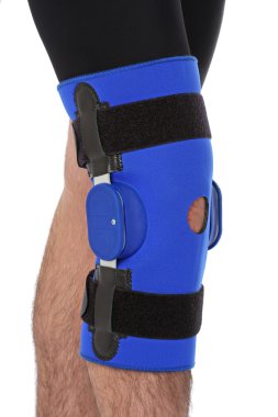 Man wearing a leg brace clipart