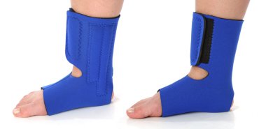 Foot with an ankle brace clipart