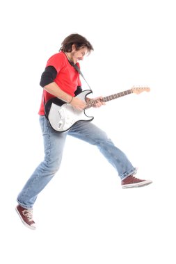 Guitar player flying clipart