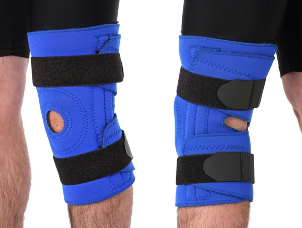 Man wearing a leg brace — Stock Photo, Image