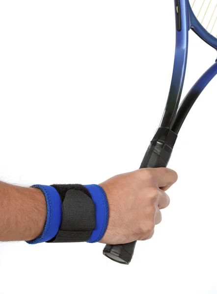 Tennis player wearing a wrist bandage — Stock Photo, Image