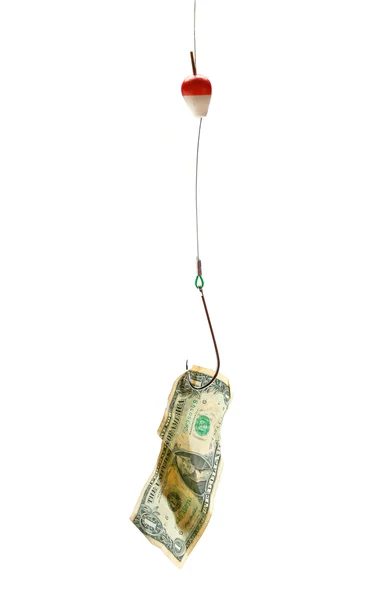 stock image Conceptual. Dollar bill in a hook