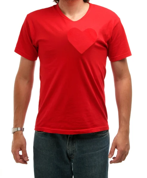 Morbido cuore rosso su sfondo caramella — Foto Stock