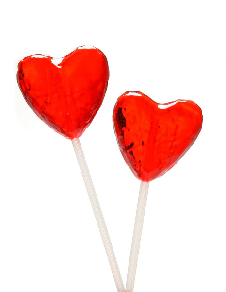 Deux sucettes en forme de coeur pour Valentine — Photo